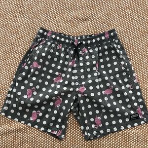 Ezekiel Gray and Pink Flamingo Board Shorts